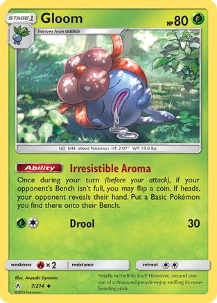 Gloom 7/214 - SM  Unbroken Bonds Reverse Holofoil - Poke-Collect
