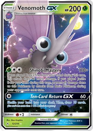Venomoth-GX 12/214 - Unbroken Bonds Holofoil - Poke-Collect