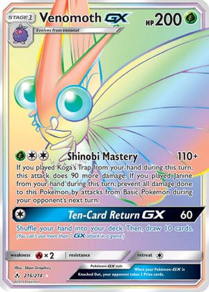 Venomoth-GX 216/214 - Unbroken Bonds Holofoil - Poke-Collect