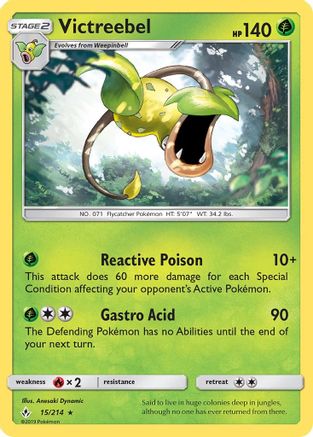 Victreebel 15/214 - Unbroken Bonds Reverse Holofoil - Poke-Collect