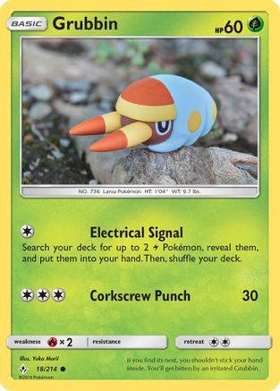 Grubbin 18/214 - SM  Unbroken Bonds - Poke-Collect