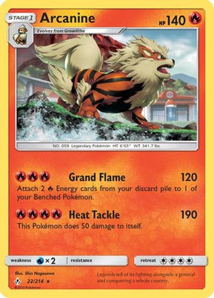 Arcanine 22/214 - Unbroken Bonds Reverse Holofoil - Poke-Collect