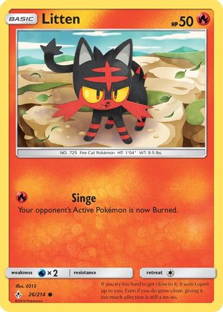 Litten 26/214 - Unbroken Bonds Reverse Holofoil - Poke-Collect