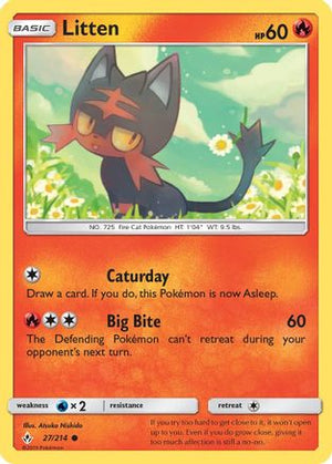 Litten (27) 27/214 - SM  Unbroken Bonds Reverse Holofoil