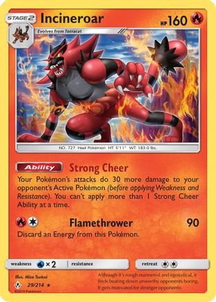 Incineroar 29/214 - SM  Unbroken Bonds - Poke-Collect