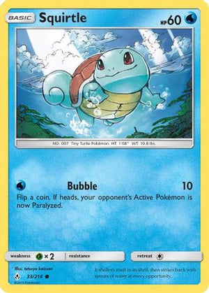 Squirtle 33/214 - Unbroken Bonds Reverse Holofoil - Poke-Collect