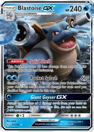 Blastoise GX 35/214 - SM  Unbroken Bonds Holofoil - Poke-Collect