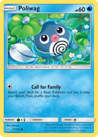 Poliwag (37) 37/214 - SM  Unbroken Bonds Reverse Holofoil - Poke-Collect