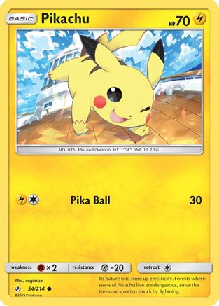 Pikachu 54/214 - SM  Unbroken Bonds - Poke-Collect