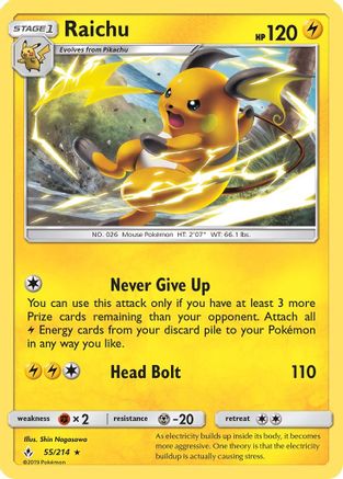 Raichu 55/214 - SM  Unbroken Bonds - Poke-Collect