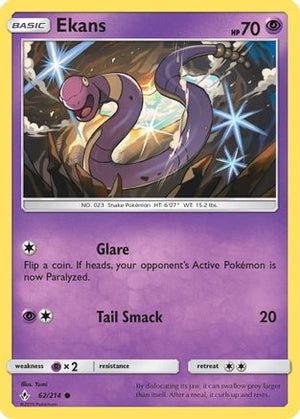 Ekans 62/214 - Unbroken Bonds Reverse Holofoil - Poke-Collect