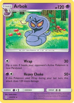 Arbok 63/214 - Unbroken Bonds - Poke-Collect