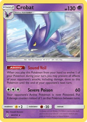 Crobat 66/214 - Unbroken Bonds Reverse Holofoil