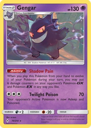 Gengar 70/214 - SM  Unbroken Bonds Reverse Holofoil - Poke-Collect