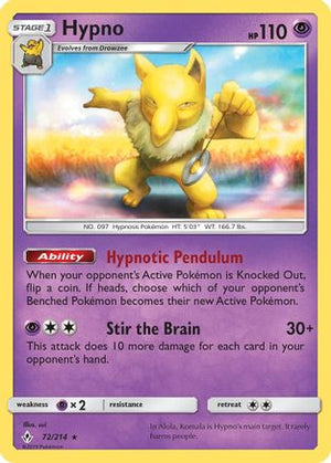 Hypno 72/214 - SM  Unbroken Bonds Reverse Holofoil - Poke-Collect
