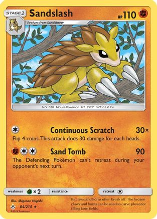 Sandslash 84/214 - SM  Unbroken Bonds - Poke-Collect