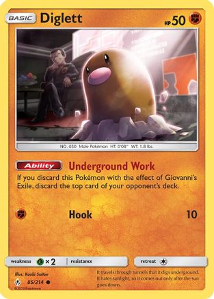 Diglett 85/214 - SM  Unbroken Bonds - Poke-Collect