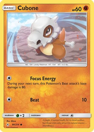 Cubone 90/214 - SM  Unbroken Bonds - Poke-Collect