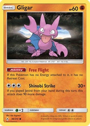 Gligar 98/214 - SM  Unbroken Bonds Reverse Holofoil - Poke-Collect