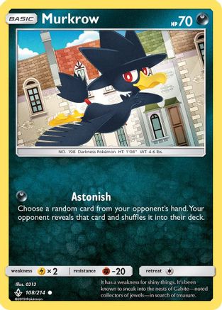Murkrow 108/214 - SM  Unbroken Bonds - Poke-Collect