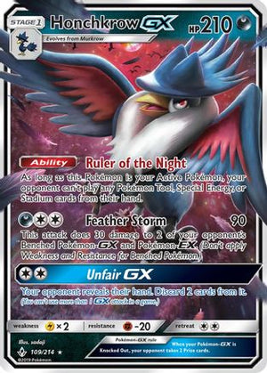 Honchkrow GX 109/214 - SM  Unbroken Bonds Holofoil - Poke-Collect
