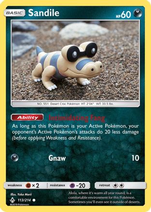 Sandile (113) 113/214 - SM  Unbroken Bonds Reverse Holofoil - Poke-Collect