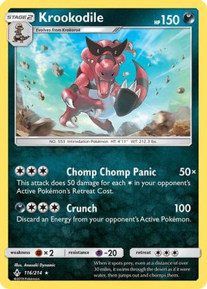 Krookodile 116/214 - SM  Unbroken Bonds Reverse Holofoil - Poke-Collect