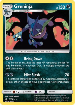 Greninja 117/214 - SM  Unbroken Bonds Reverse Holofoil - Poke-Collect