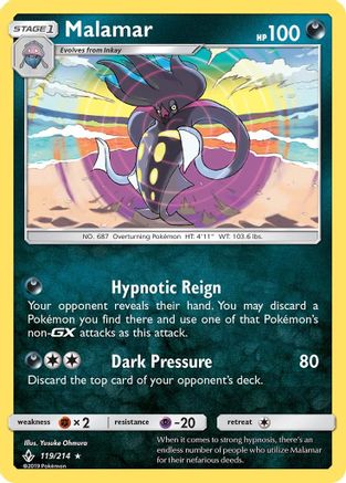 Malamar 119/214 - Unbroken Bonds Reverse Holofoil - Poke-Collect