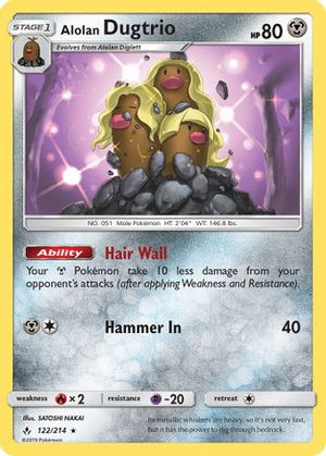 Alolan Dugtrio 122/214 - Unbroken Bonds Reverse Holofoil - Poke-Collect