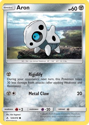 Aron 123/214 - SM  Unbroken Bonds Reverse Holofoil - Poke-Collect