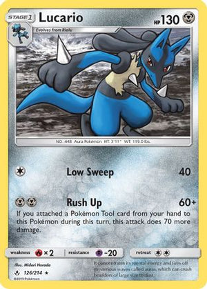 Lucario 126/214 - Unbroken Bonds Holofoil - Poke-Collect