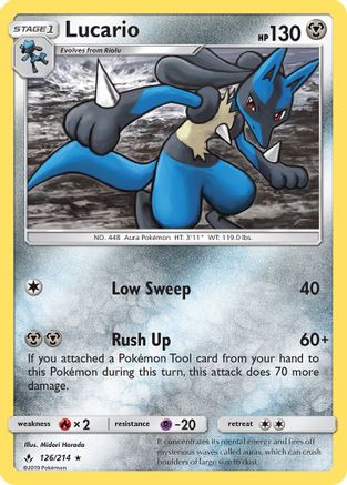 Lucario 126/214 - SM  Unbroken Bonds Holofoil - Poke-Collect