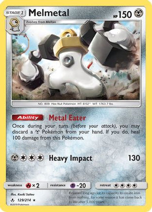Melmetal 129/214 - Unbroken Bonds Reverse Holofoil - Poke-Collect