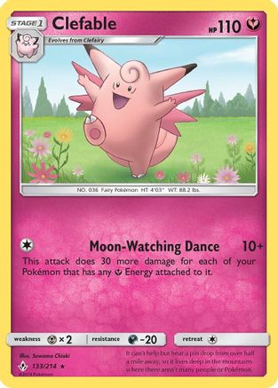 Clefable 133/214 - SM  Unbroken Bonds Reverse Holofoil - Poke-Collect
