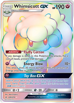 Whimsicott-GX 226/214 - Unbroken Bonds Holofoil - Poke-Collect