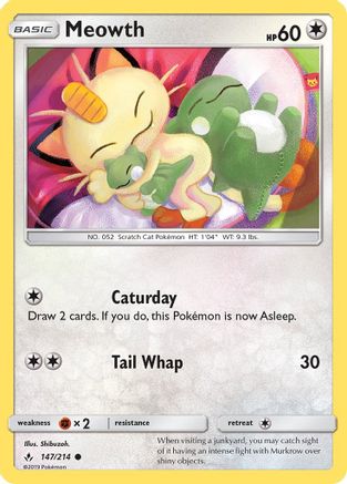 Meowth 147/214 - SM  Unbroken Bonds - Poke-Collect