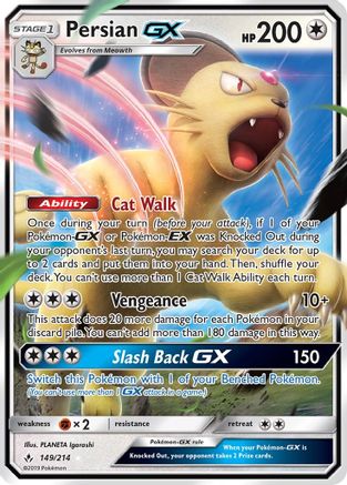Persian GX 149/214 - SM  Unbroken Bonds Holofoil - Poke-Collect