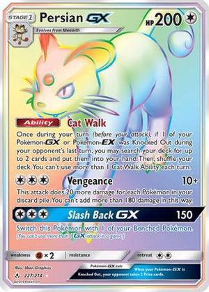 Persian-GX 227/214 - Unbroken Bonds Holofoil - Poke-Collect