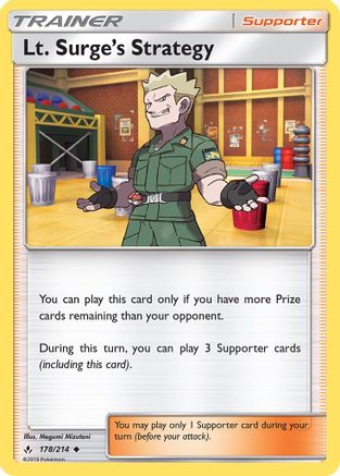 Lt. Surge's Strategy 178/214 - SM  Unbroken Bonds Reverse Holofoil - Poke-Collect