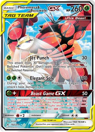 Pheromosa & Buzzwole-GX 192/214 - Unbroken Bonds Holofoil - Poke-Collect