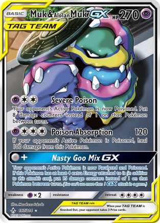 Muk & Alolan Muk GX (197) (Full Art) 197/214 - SM  Unbroken Bonds Holofoil - Poke-Collect