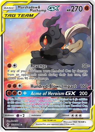 Marshadow & Machamp GX (199) (Full Art) 199/214 - SM  Unbroken Bonds Holofoil - Poke-Collect