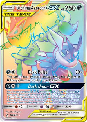 Greninja & Zoroark-GX 222/214 - Unbroken Bonds Holofoil - Poke-Collect