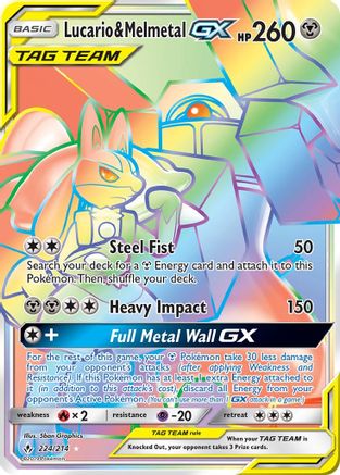 Lucario & Melmetal-GX 224/214 - Unbroken Bonds Holofoil - Poke-Collect