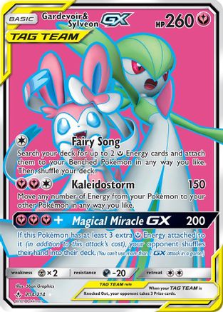 Gardevoir & Sylveon GX (204) (Full Art) 204/214 - SM  Unbroken Bonds Holofoil - Poke-Collect