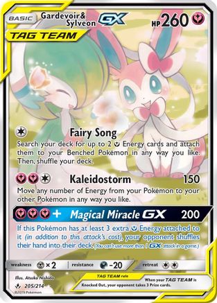 Gardevoir & Sylveon GX (205) (Alternate Full Art) 205/214 - SM  Unbroken Bonds Holofoil