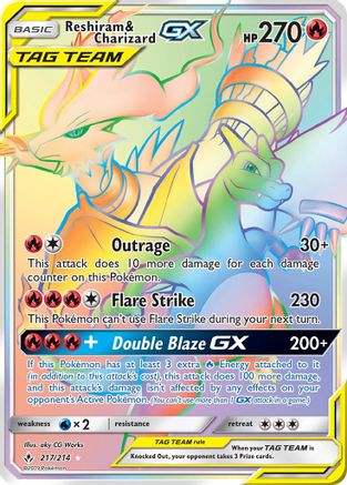 Reshiram & Charizard-GX 217/214 - Unbroken Bonds Holofoil - Poke-Collect