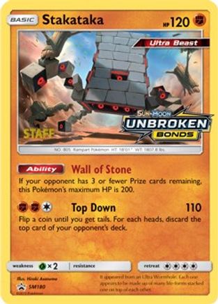 Stakataka - SM180 (Prerelease) [Staff] SM180 - SM Promos Holofoil - Poke-Collect