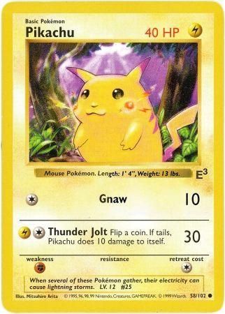 Pikachu (58/102) (E3 Stamped Promo with Red Cheeks) [Miscellaneous Cards & Products] - Poke-Collect